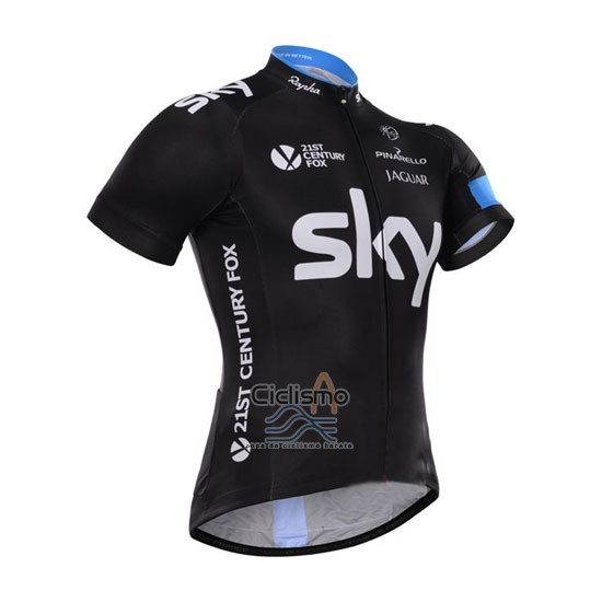 Sky Ropa Ciclismo Culotte Corto 2015 Mangas Cortas Azul y Negro
